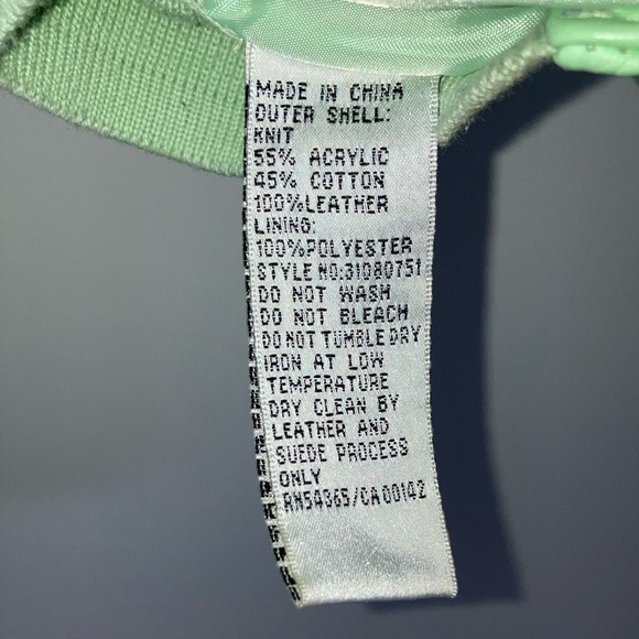 Nygard Collection Petites mint green Leather Jacket with Silver toned Studs - Picture 11 of 16